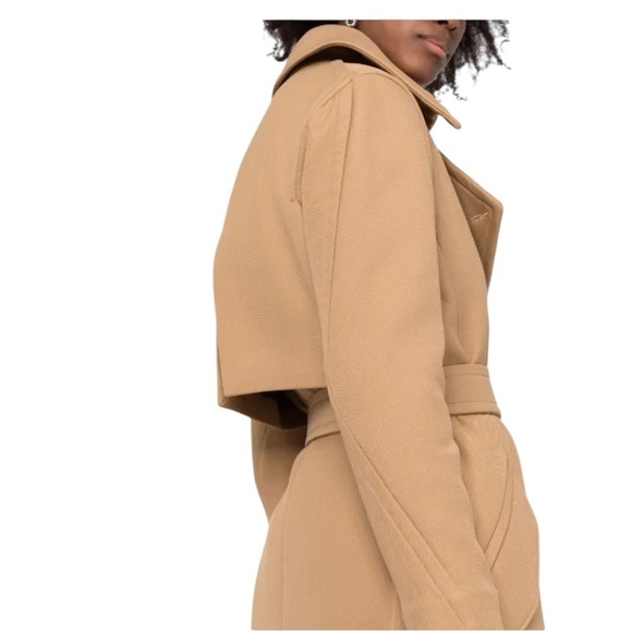 RAG & BONE AMBER Wool Blend Stylish Tan Long Coat - Picture 3 of 16